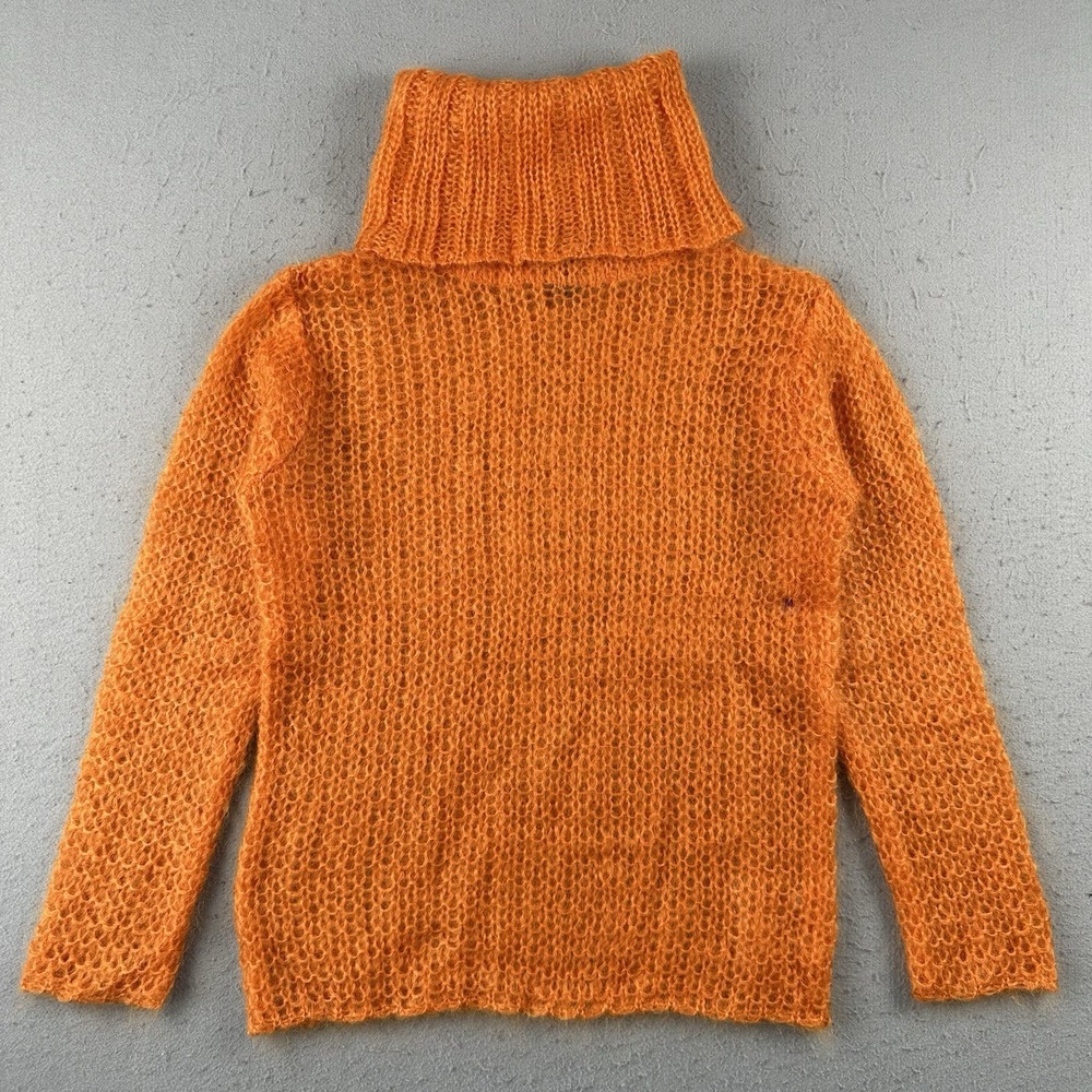 Y2K The Limited Turtleneck‎ Sweater Women's Medium Orange Mohair Nylon Open Knit